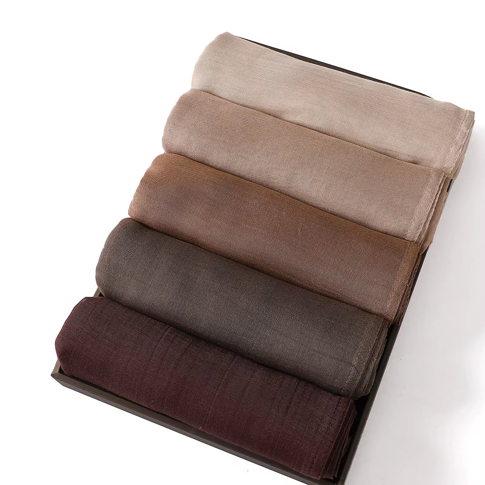 Women's Islamic Hijabs - Soft Viscose Rayon Shawls, Plain Thin Headscarves, 200x85 cm