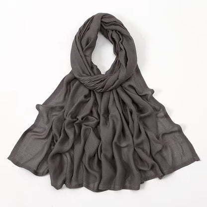 Women's Islamic Hijabs - Soft Viscose Rayon Shawls, Plain Thin Headscarves, 200x85 cm