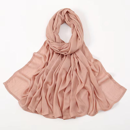 Women's Islamic Hijabs - Soft Viscose Rayon Shawls, Plain Thin Headscarves, 200x85 cm