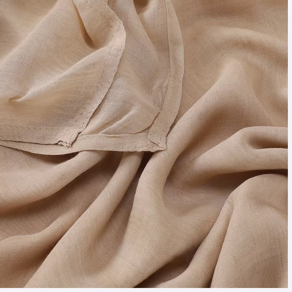 Women's Islamic Hijabs - Soft Viscose Rayon Shawls, Plain Thin Headscarves, 200x85 cm