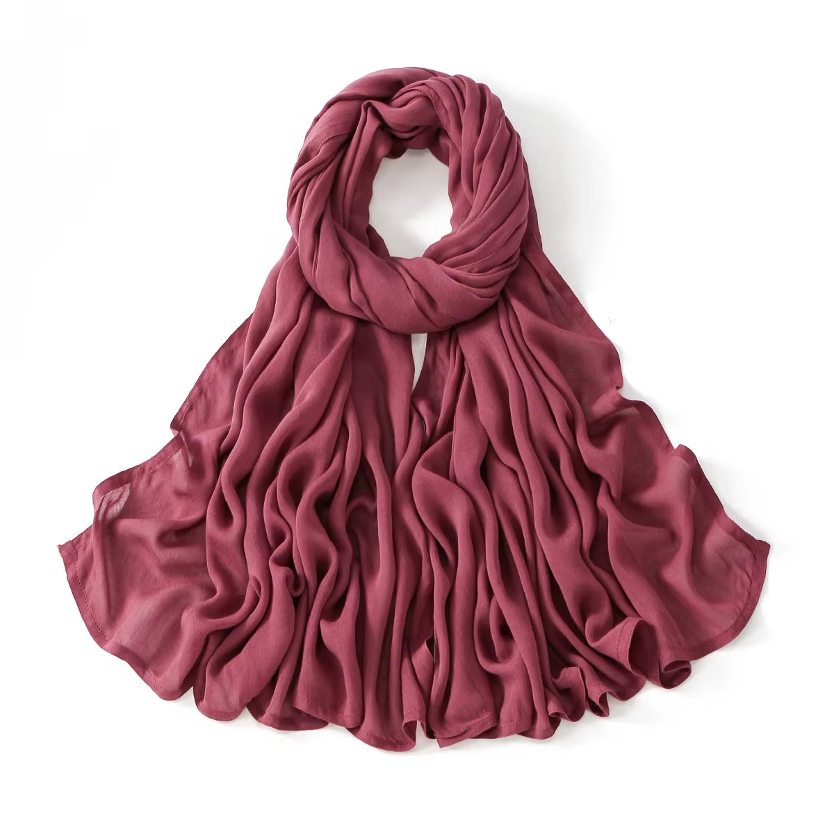 Women's Islamic Hijabs - Soft Viscose Rayon Shawls, Plain Thin Headscarves, 200x85 cm