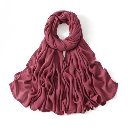 Women's Islamic Hijabs - Soft Viscose Rayon Shawls, Plain Thin Headscarves, 200x85 cm