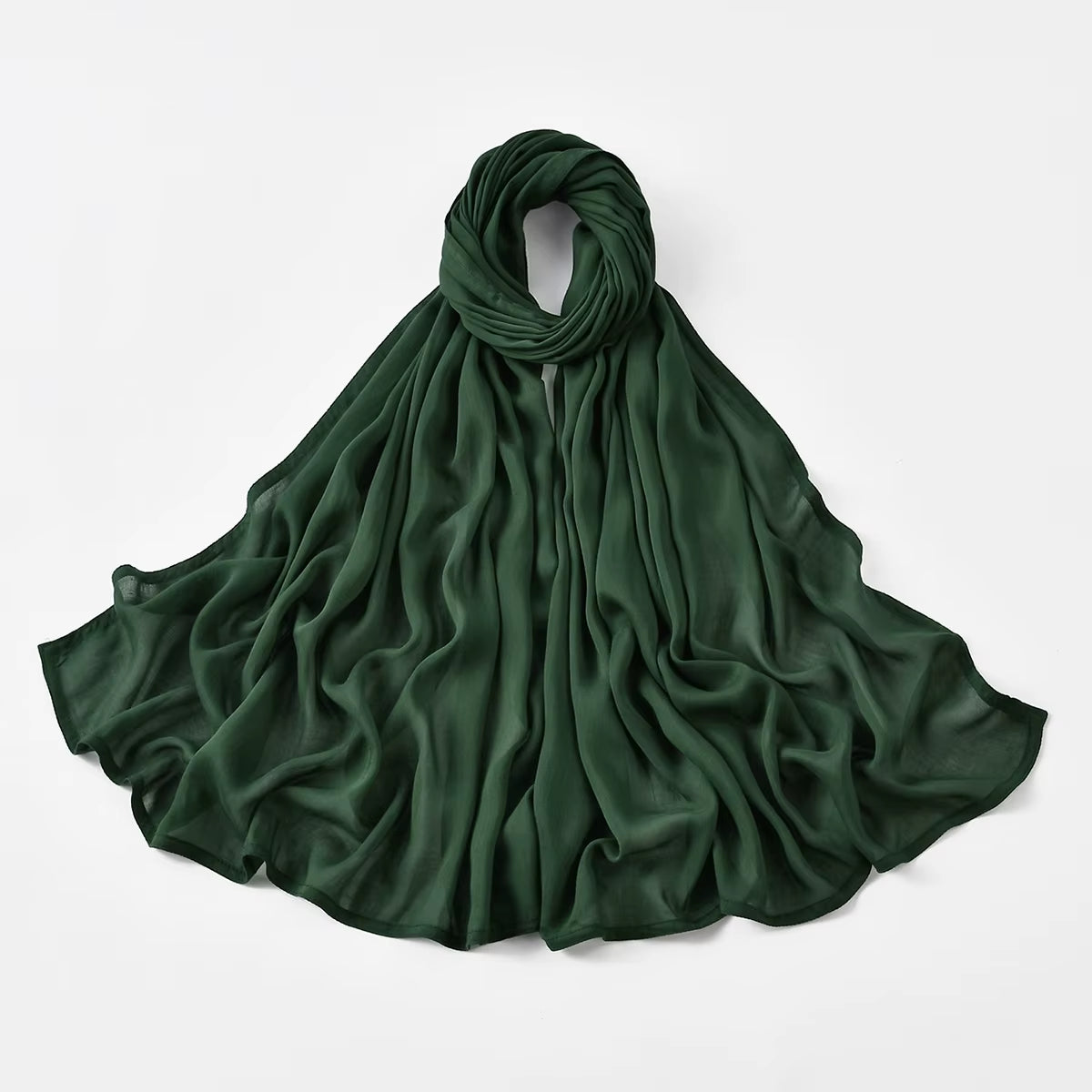 Women's Islamic Hijabs - Soft Viscose Rayon Shawls, Plain Thin Headscarves, 200x85 cm