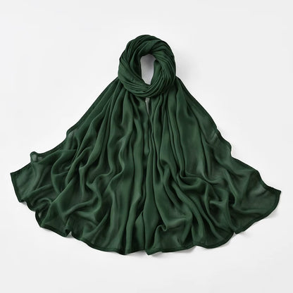 Women's Islamic Hijabs - Soft Viscose Rayon Shawls, Plain Thin Headscarves, 200x85 cm