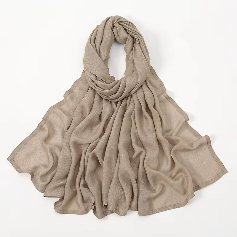Women's Islamic Hijabs - Soft Viscose Rayon Shawls, Plain Thin Headscarves, 200x85 cm