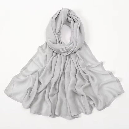 Women's Islamic Hijabs - Soft Viscose Rayon Shawls, Plain Thin Headscarves, 200x85 cm
