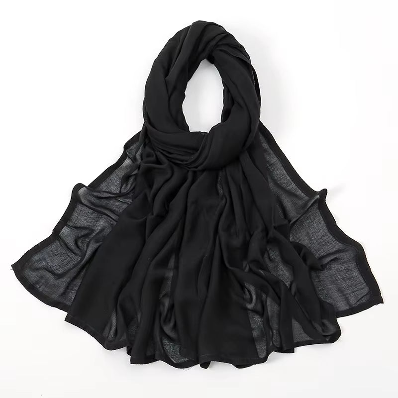 Women's Islamic Hijabs - Soft Viscose Rayon Shawls, Plain Thin Headscarves, 200x85 cm