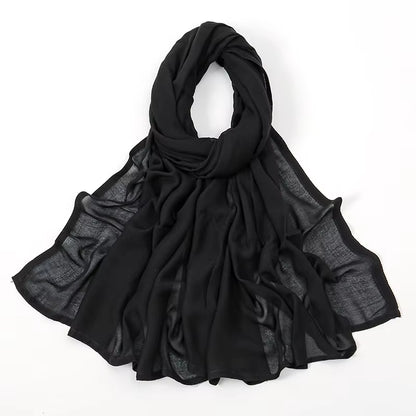 Women's Islamic Hijabs - Soft Viscose Rayon Shawls, Plain Thin Headscarves, 200x85 cm