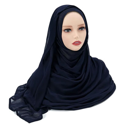 Women's Islamic Hijabs - Soft Viscose Rayon Shawls, Plain Thin Headscarves, 200x85 cm