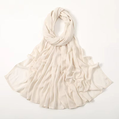 Women's Islamic Hijabs - Soft Viscose Rayon Shawls, Plain Thin Headscarves, 200x85 cm