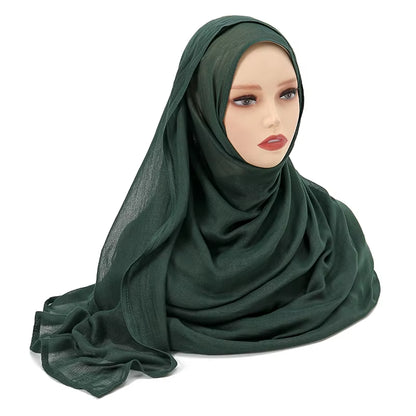 Women's Islamic Hijabs - Soft Viscose Rayon Shawls, Plain Thin Headscarves, 200x85 cm