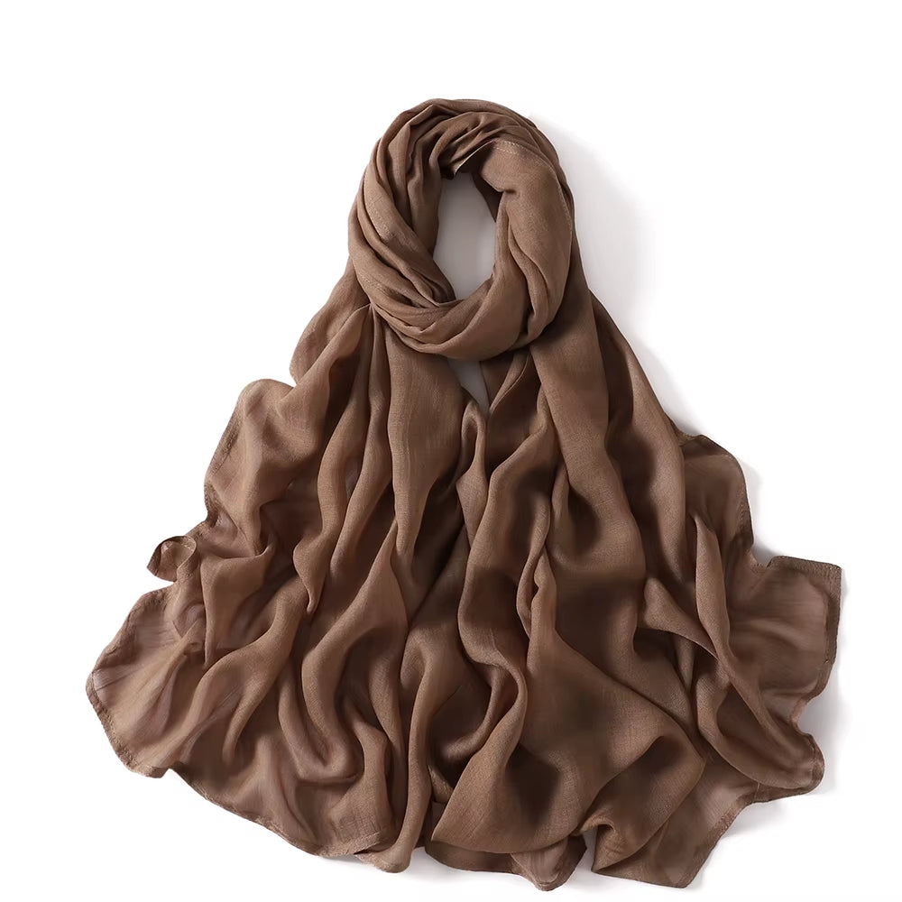 Women's Islamic Hijabs - Soft Viscose Rayon Shawls, Plain Thin Headscarves, 200x85 cm