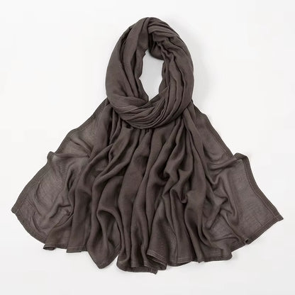 Women's Islamic Hijabs - Soft Viscose Rayon Shawls, Plain Thin Headscarves, 200x85 cm