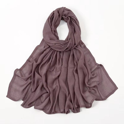 Women's Islamic Hijabs - Soft Viscose Rayon Shawls, Plain Thin Headscarves, 200x85 cm