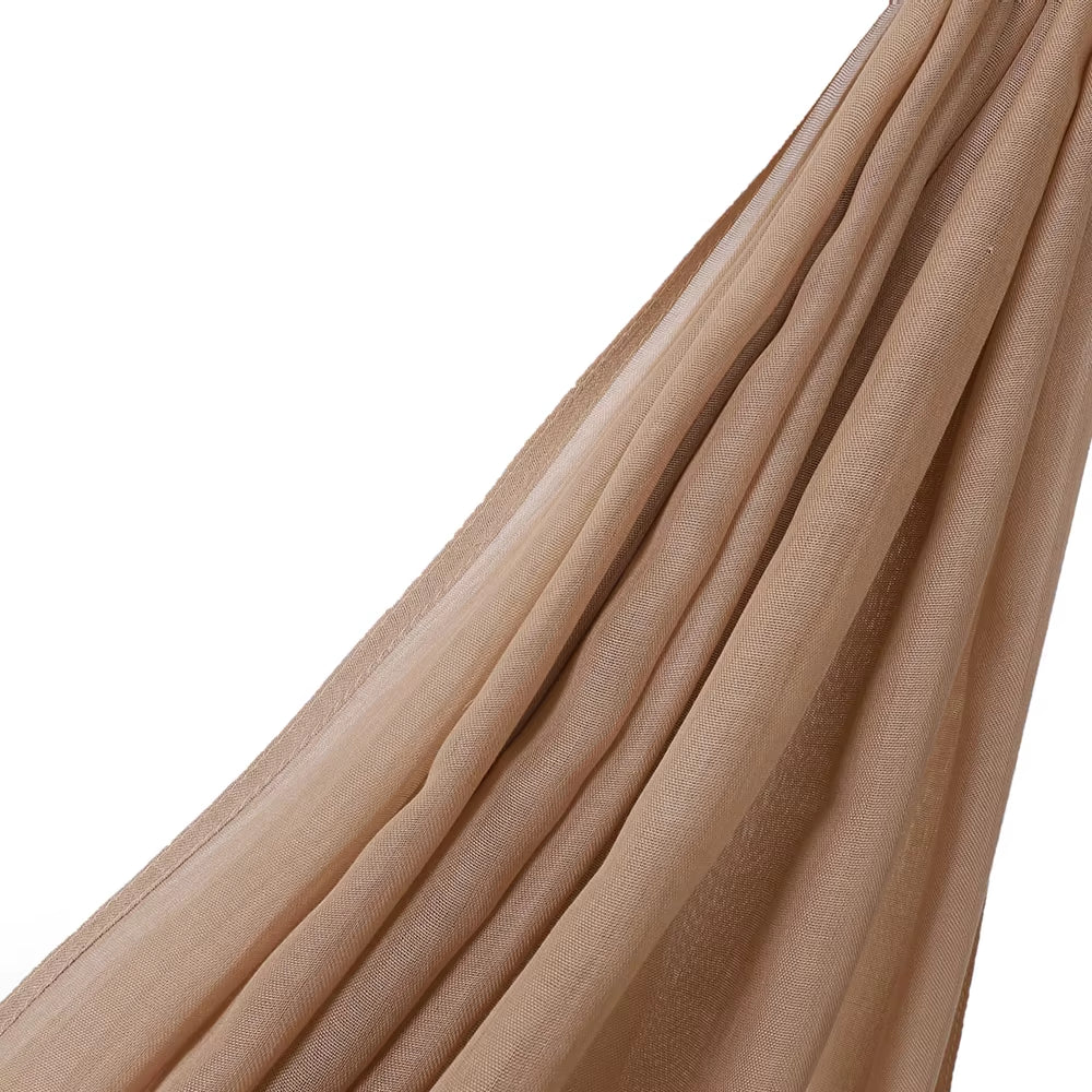 Women's Islamic Hijabs - Soft Viscose Rayon Shawls, Plain Thin Headscarves, 200x85 cm