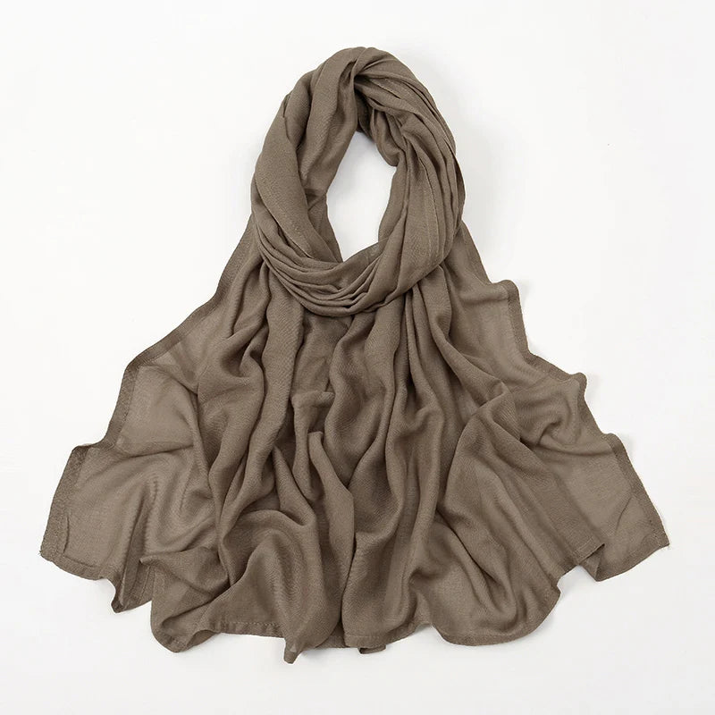 Women's Islamic Hijabs - Soft Viscose Rayon Shawls, Plain Thin Headscarves, 200x85 cm