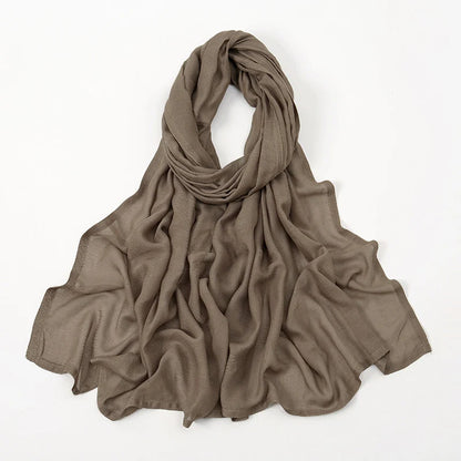 Women's Islamic Hijabs - Soft Viscose Rayon Shawls, Plain Thin Headscarves, 200x85 cm
