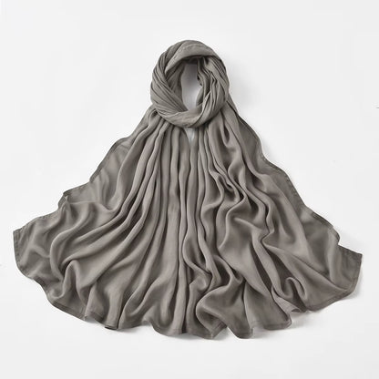 Women's Islamic Hijabs - Soft Viscose Rayon Shawls, Plain Thin Headscarves, 200x85 cm