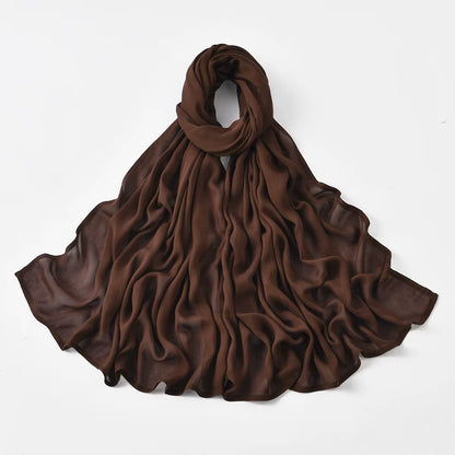 Women's Islamic Hijabs - Soft Viscose Rayon Shawls, Plain Thin Headscarves, 200x85 cm