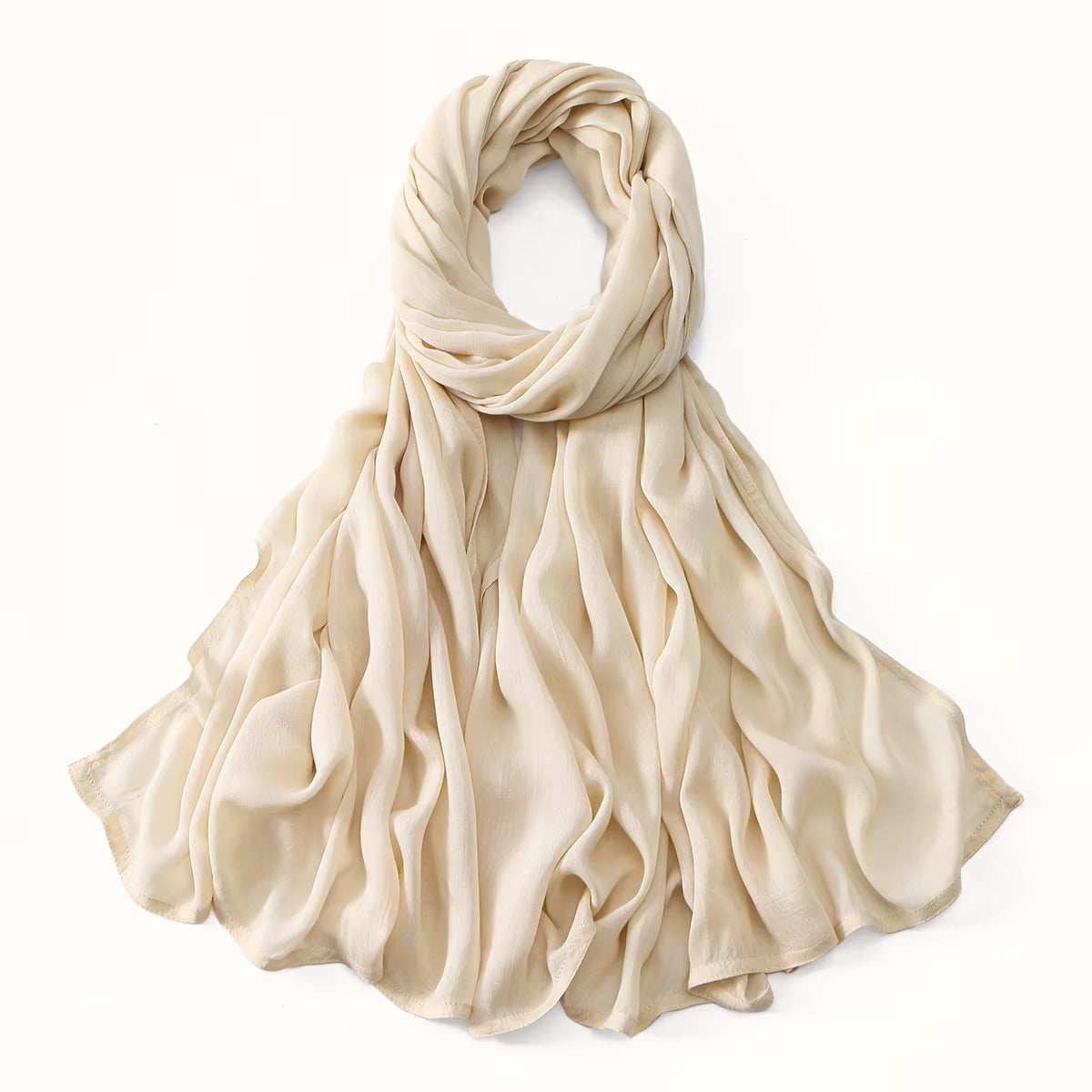 Women's Islamic Hijabs - Soft Viscose Rayon Shawls, Plain Thin Headscarves, 200x85 cm