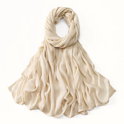Women's Islamic Hijabs - Soft Viscose Rayon Shawls, Plain Thin Headscarves, 200x85 cm