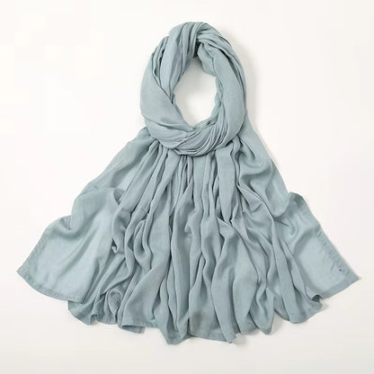 Women's Islamic Hijabs - Soft Viscose Rayon Shawls, Plain Thin Headscarves, 200x85 cm
