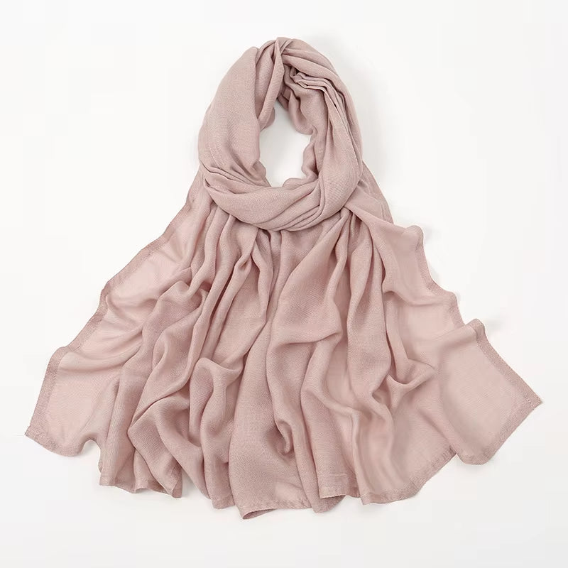Women's Islamic Hijabs - Soft Viscose Rayon Shawls, Plain Thin Headscarves, 200x85 cm