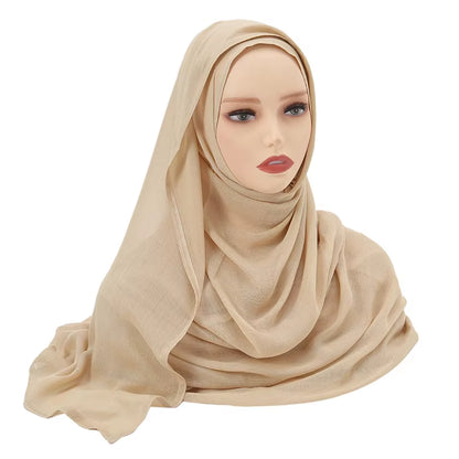 Women's Islamic Hijabs - Soft Viscose Rayon Shawls, Plain Thin Headscarves, 200x85 cm
