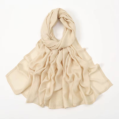 Women's Islamic Hijabs - Soft Viscose Rayon Shawls, Plain Thin Headscarves, 200x85 cm